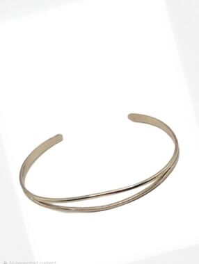 Sterling Silver Double Wire Cuff Bracelet 925 Modern Minimalist Versatile Open